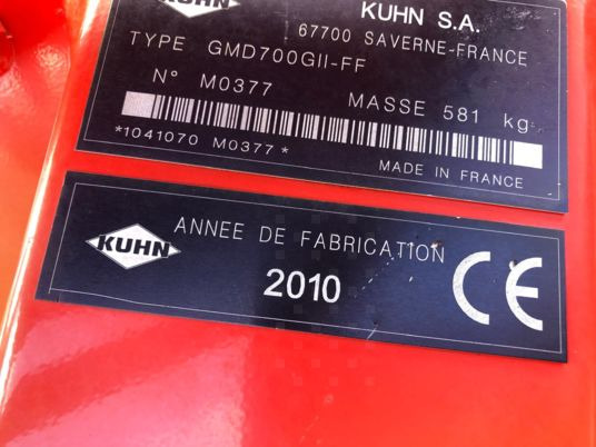 Kuhn GMD 700 GII FF - מכסחה: תמונה 5 Kuhn GMD 700 GII FF - מכסחה: תמונה 5