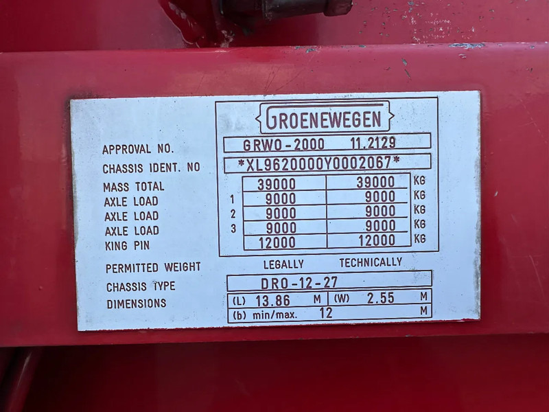 סמיטריילר עם וילונות צד Groenewegen Schuifzeil -Dak / BPW-Disc / Kooiaap / Apk 03-2026: תמונה 7