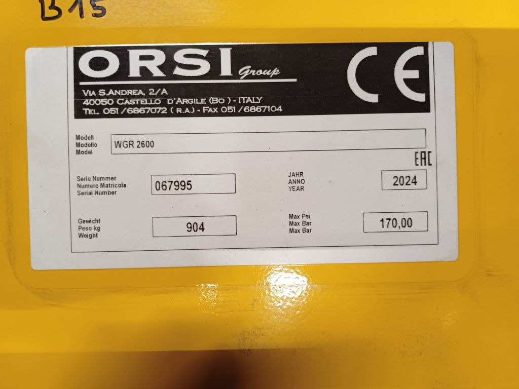 ORSI WGR 2600 (20843) - מכסחת תבואה/ עשבים: תמונה 3 ORSI WGR 2600 (20843) - מכסחת תבואה/ עשבים: תמונה 3