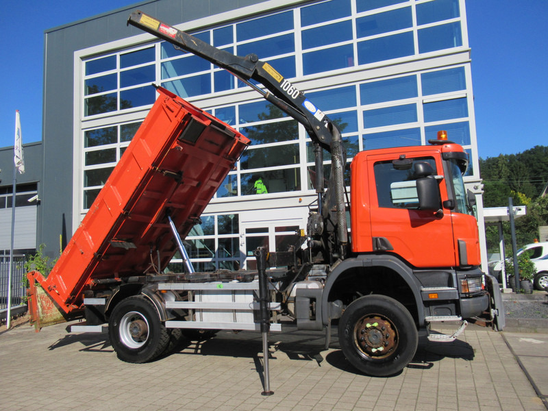 Scania P 114 CB 4x4 HZ 340 3-W. Tipper - 3-S. Kipper + HMF 1063 Crane Kran - מזהיר, משאית מנוף: תמונה 3 Scania P 114 CB 4x4 HZ 340 3-W. Tipper - 3-S. Kipper + HMF 1063 Crane Kran - מזהיר, משאית מנוף: תמונה 3