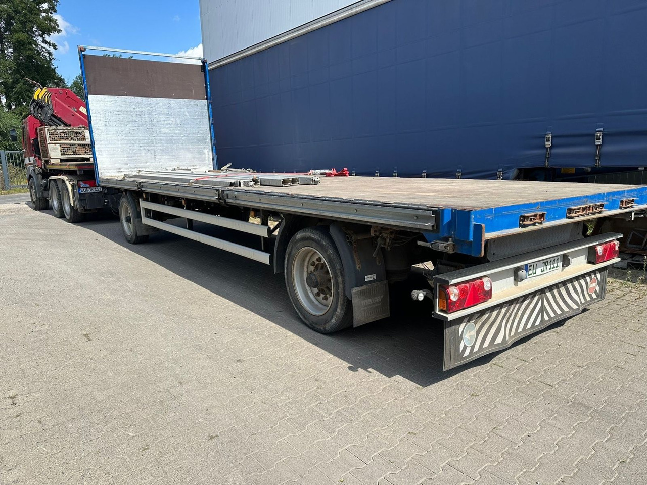 Meuser Plattform Anhänger/ 9m/Luft/11.000Kg - קרון נגרר צד נופל/ שטוח: תמונה 2 Meuser Plattform Anhänger/ 9m/Luft/11.000Kg - קרון נגרר צד נופל/ שטוח: תמונה 2