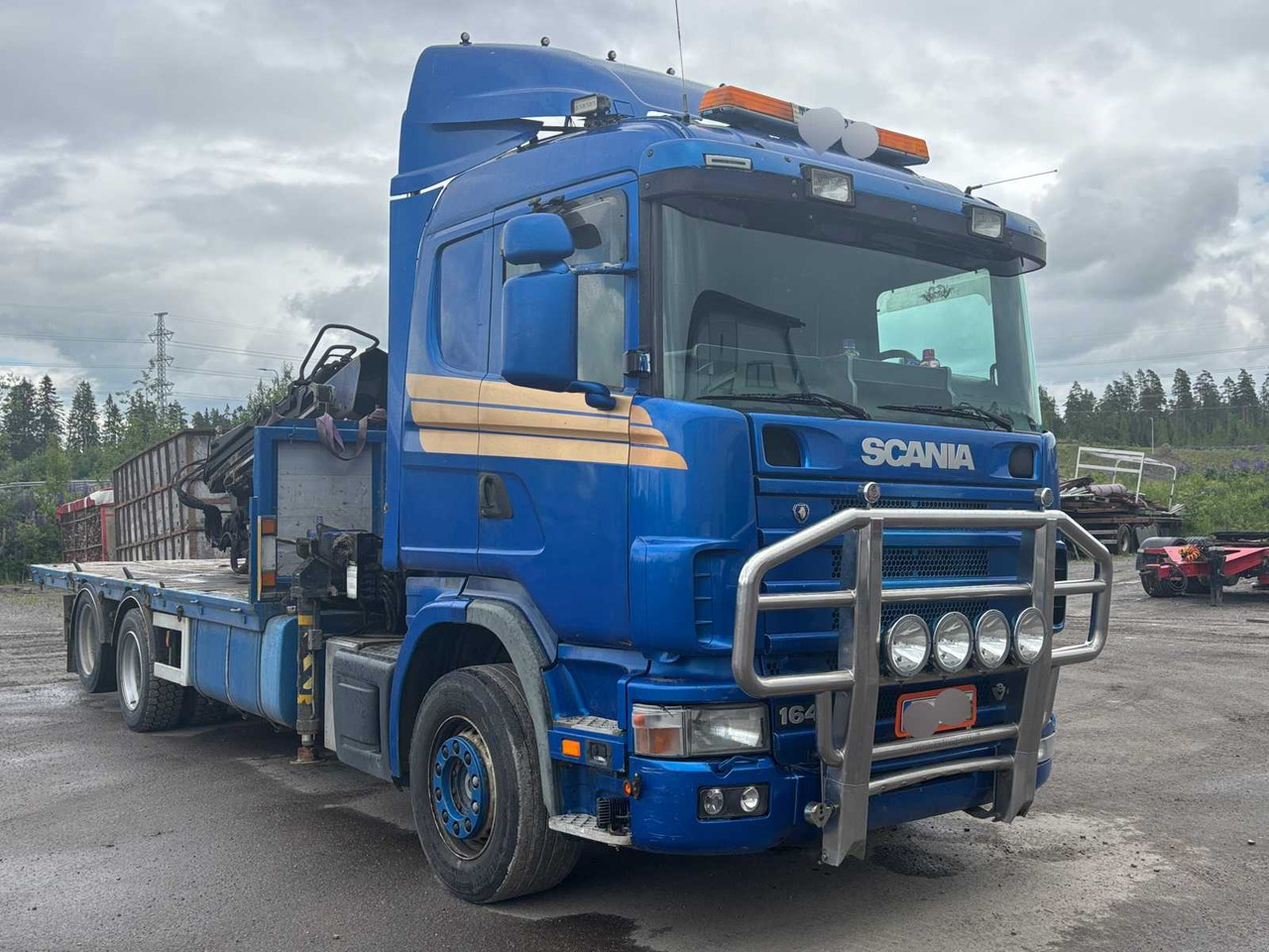 Truck Scania R 164 460 + crane PM 35.5 SP - משאית צד נופל/ שטוחה, משאית מנוף: תמונה 3 Truck Scania R 164 460 + crane PM 35.5 SP - משאית צד נופל/ שטוחה, משאית מנוף: תמונה 3