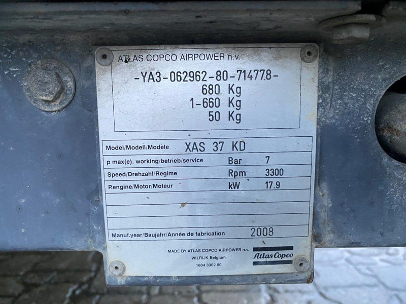 Atlas-Copco XAS 37 kd NVT - מדחס אוויר: תמונה 5 Atlas-Copco XAS 37 kd NVT - מדחס אוויר: תמונה 5