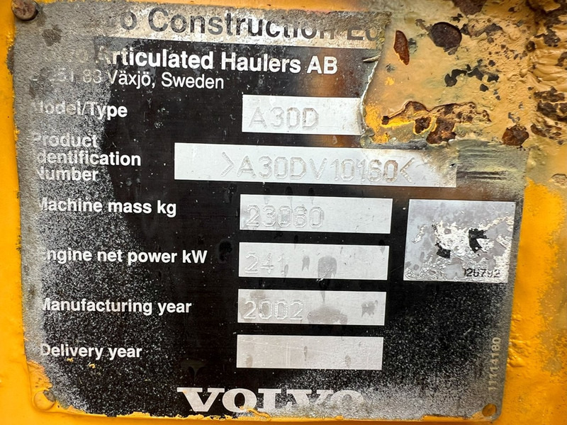 Volvo A30D 6x6 dumper articulated hauler NVT - מסיר פסולת מפרקי: תמונה 5 Volvo A30D 6x6 dumper articulated hauler NVT - מסיר פסולת מפרקי: תמונה 5