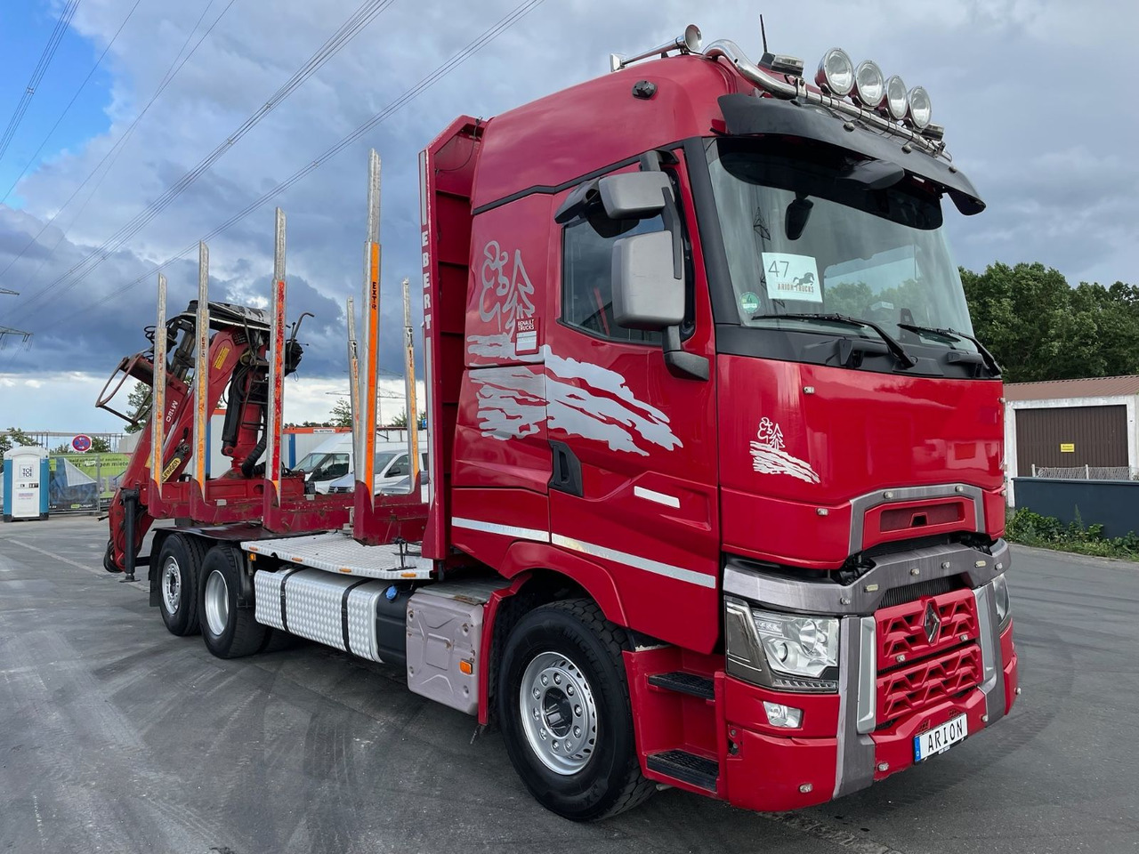 Renault T520 6x2 Kurzholz/PALFINGER/E120Z/VOLVO-ENGINE - משאית עץ, משאית מנוף: תמונה 1 Renault T520 6x2 Kurzholz/PALFINGER/E120Z/VOLVO-ENGINE - משאית עץ, משאית מנוף: תמונה 1