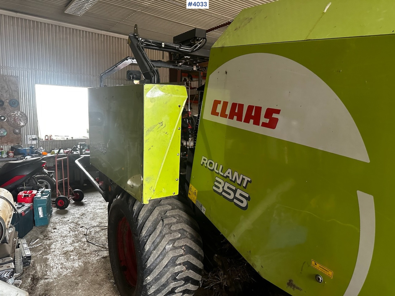 ציוד חציר ומספוא 2008 Claas rollant 355 uniwrap round baler press: תמונה 6
