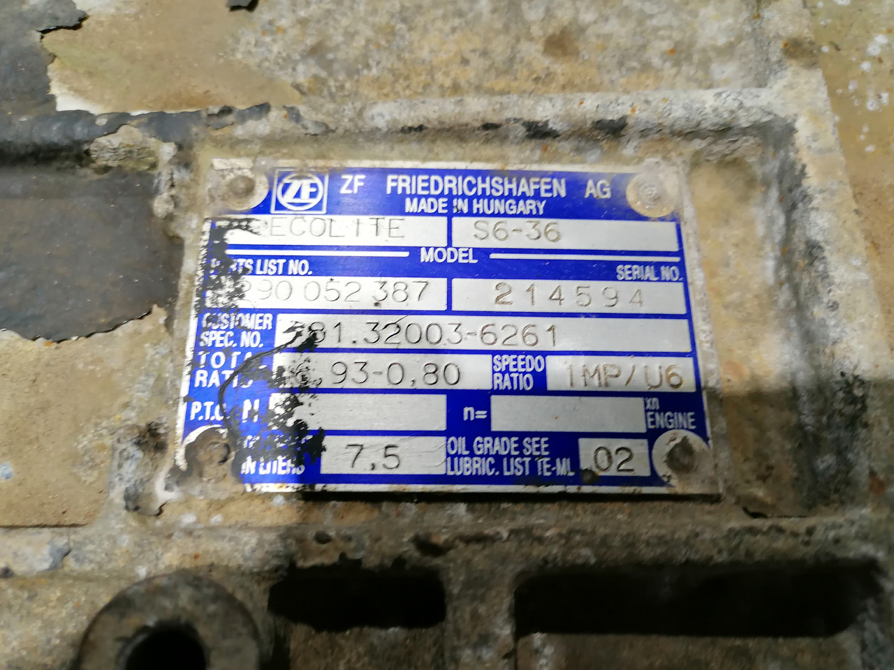 ZF ECOLITE S6-36 - תיבת הילוכים: תמונה 5 ZF ECOLITE S6-36 - תיבת הילוכים: תמונה 5
