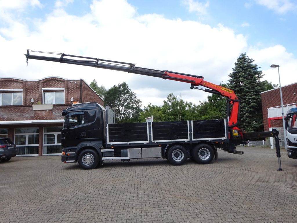 Scania R620 V8 Pritsche + PALFINGER 22002EH Kran Scania R620 V8 Pritsche + PALFINGER 22002EH Kran - משאית מנוף, משאית צד נופל/ שטוחה: תמונה 1 Scania R620 V8 Pritsche + PALFINGER 22002EH Kran Scania R620 V8 Pritsche + PALFINGER 22002EH Kran - משאית מנוף, משאית צד נופל/ שטוחה: תמונה 1