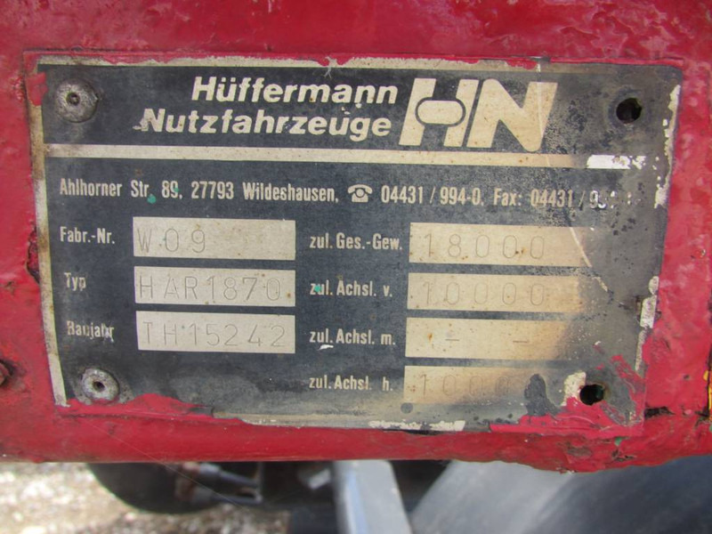 Huffermann HAR 18.70 Containeranhänger 3.900 EUR - קרון נגרר מוביל מכולות/ החלפת גוף: תמונה 4 Huffermann HAR 18.70 Containeranhänger 3.900 EUR - קרון נגרר מוביל מכולות/ החלפת גוף: תמונה 4