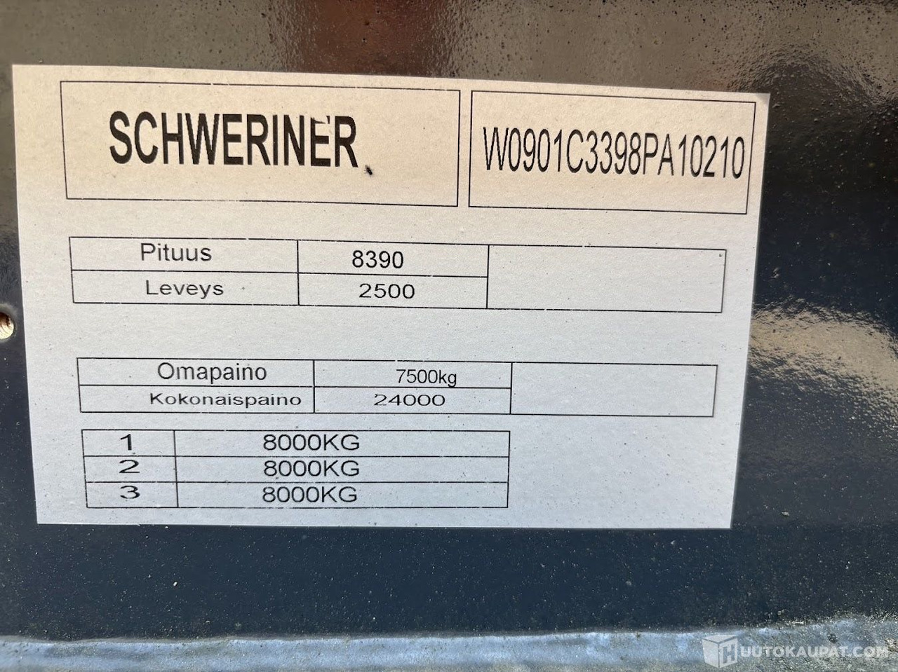 Schweriner, konttiperävaunu 20", 2008, Leimattu huhtikuussa, Lahti - משאית: תמונה 5 Schweriner, konttiperävaunu 20", 2008, Leimattu huhtikuussa, Lahti - משאית: תמונה 5