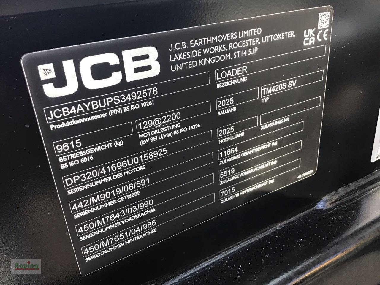 JCB TM420S AGRI - Stufe V - מעמיס גלגלים טלסקופי: תמונה 5 JCB TM420S AGRI - Stufe V - מעמיס גלגלים טלסקופי: תמונה 5