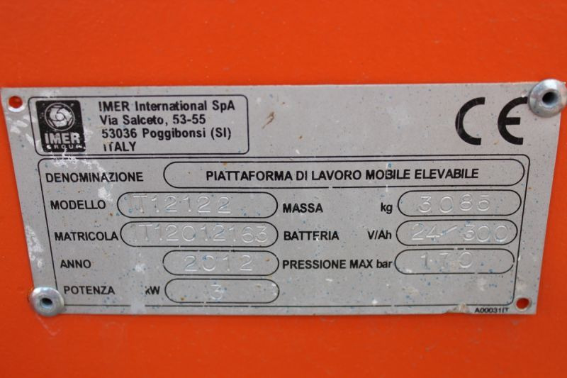 מעלית מספריים Imer podnośnik nożycowy elektryczny 14 m Imer/Iteco IT12122: תמונה 12