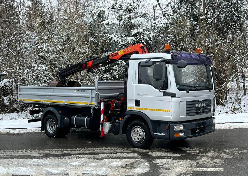 MAN MAN TGL 12-240 Kiper Wywrotka 4x2 Kran PALFINGER PK 12500 BARDZO DOBRY STAN - מזהיר: תמונה 2 MAN MAN TGL 12-240 Kiper Wywrotka 4x2 Kran PALFINGER PK 12500 BARDZO DOBRY STAN - מזהיר: תמונה 2