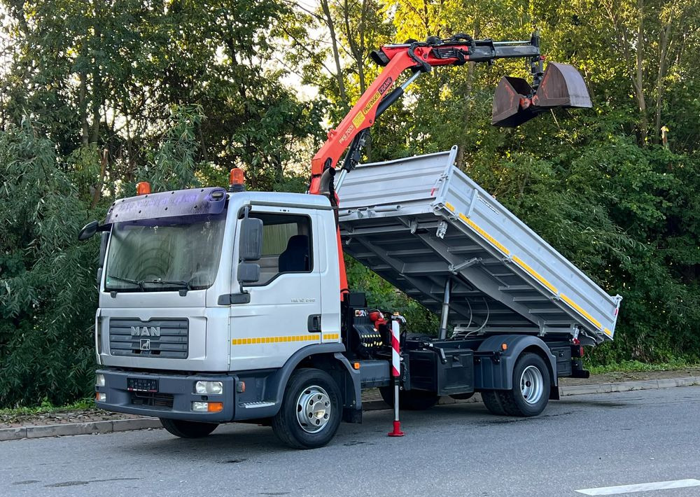 MAN MAN TGL 12-240 Kiper Wywrotka 4x2 Kran PALFINGER PK 12500 BARDZO DOBRY STAN - מזהיר: תמונה 1 MAN MAN TGL 12-240 Kiper Wywrotka 4x2 Kran PALFINGER PK 12500 BARDZO DOBRY STAN - מזהיר: תמונה 1