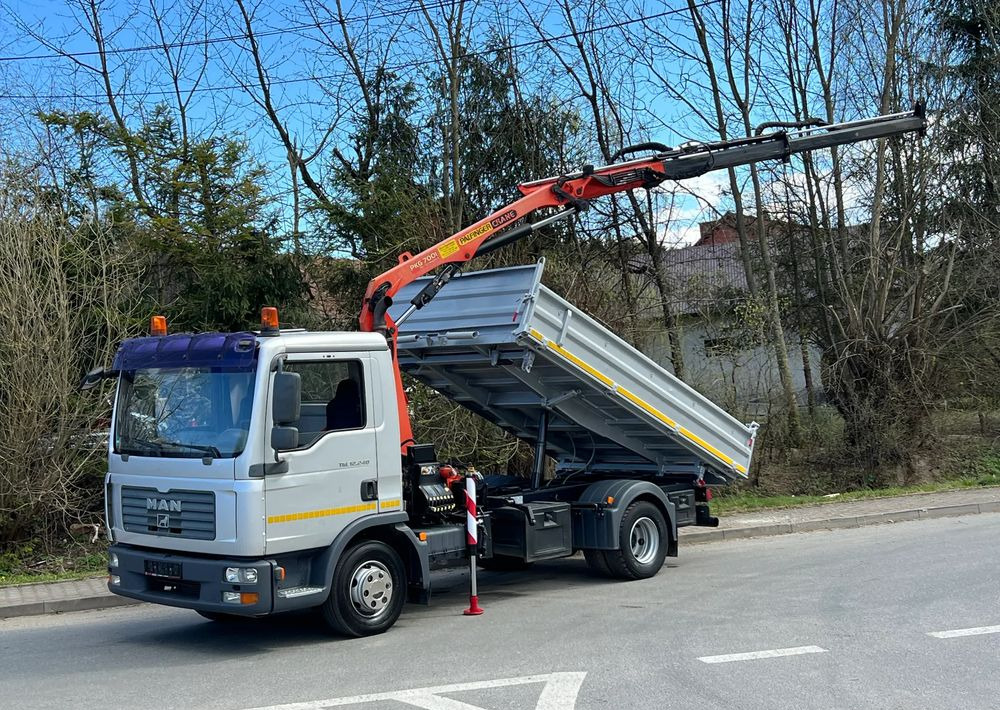 MAN MAN TGL 12-240 Kiper Wywrotka 4x2 Kran PALFINGER PK 12500 BARDZO DOBRY STAN - מזהיר: תמונה 1 MAN MAN TGL 12-240 Kiper Wywrotka 4x2 Kran PALFINGER PK 12500 BARDZO DOBRY STAN - מזהיר: תמונה 1