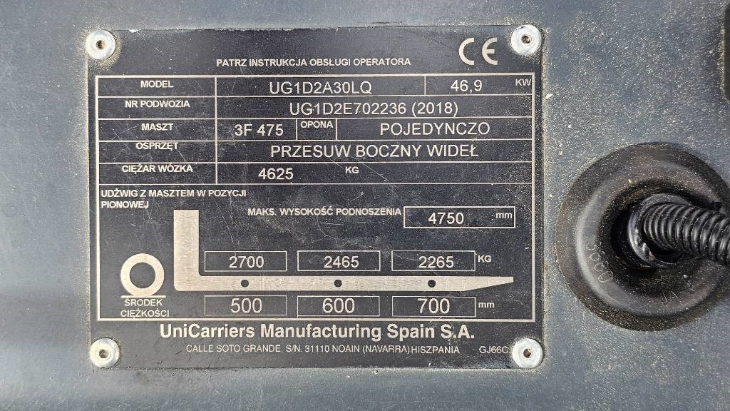 מלגזת LPG UniCarriers UG1D2A30LQ DX30: תמונה 9