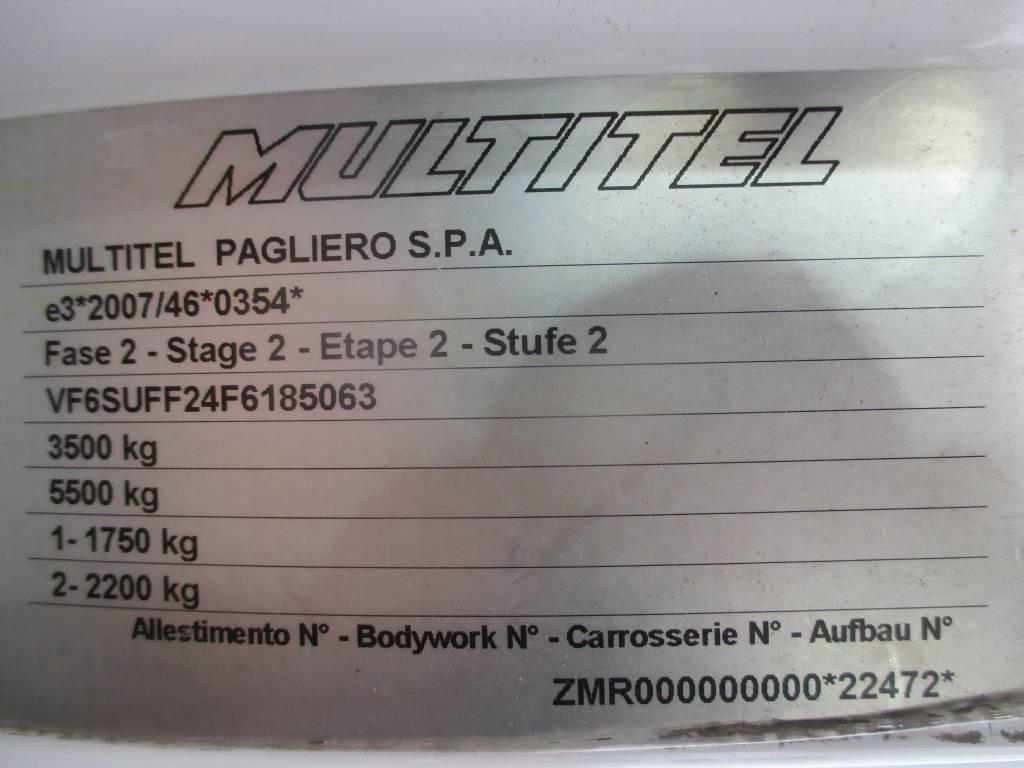 פלטפורמה אווירית מותקנת על משאית Multitel MT 202: תמונה 13 פלטפורמה אווירית מותקנת על משאית Multitel MT 202: תמונה 13