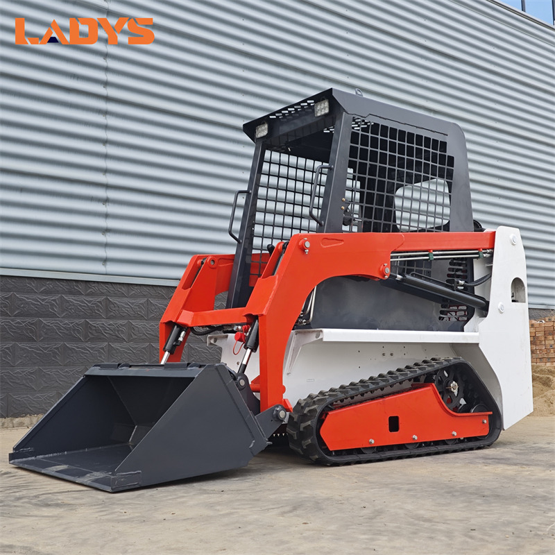 חָדָשׁ מעמיס היגוי החלקה LADYS Free Shipping Mini Skid Steer Loader Compact Track Electric/Diesel Chinese Mini Skid Steer Loader For Sale With Mini Skid Steer Attachments 4 In 1 Bucket: תמונה 7