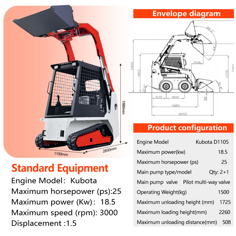 LADYS LA670 Mini Small Skid Steer Loader Compact Track Diesel Mini Skid Steer Loader For Sale With Small Mini Skid Steer Attachments 4 In 1 Bucket - מעמיס היגוי החלקה: תמונה 3 LADYS LA670 Mini Small Skid Steer Loader Compact Track Diesel Mini Skid Steer Loader For Sale With Small Mini Skid Steer Attachments 4 In 1 Bucket - מעמיס היגוי החלקה: תמונה 3