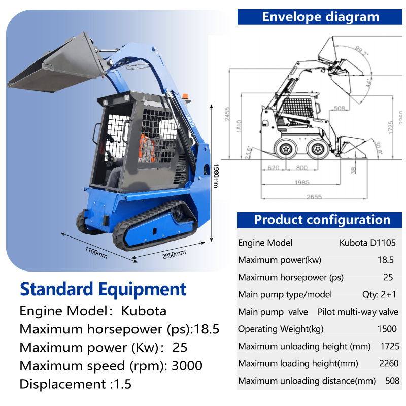 LADYS LADYS LA670 Mini Small Skid Steer Loader Compact Track Diesel Mini Skid Steer Loader For Sale With Small Mini Skid Steer Attachments 4 In 1 Bucket - מעמיס היגוי החלקה: תמונה 2 LADYS LADYS LA670 Mini Small Skid Steer Loader Compact Track Diesel Mini Skid Steer Loader For Sale With Small Mini Skid Steer Attachments 4 In 1 Bucket - מעמיס היגוי החלקה: תמונה 2