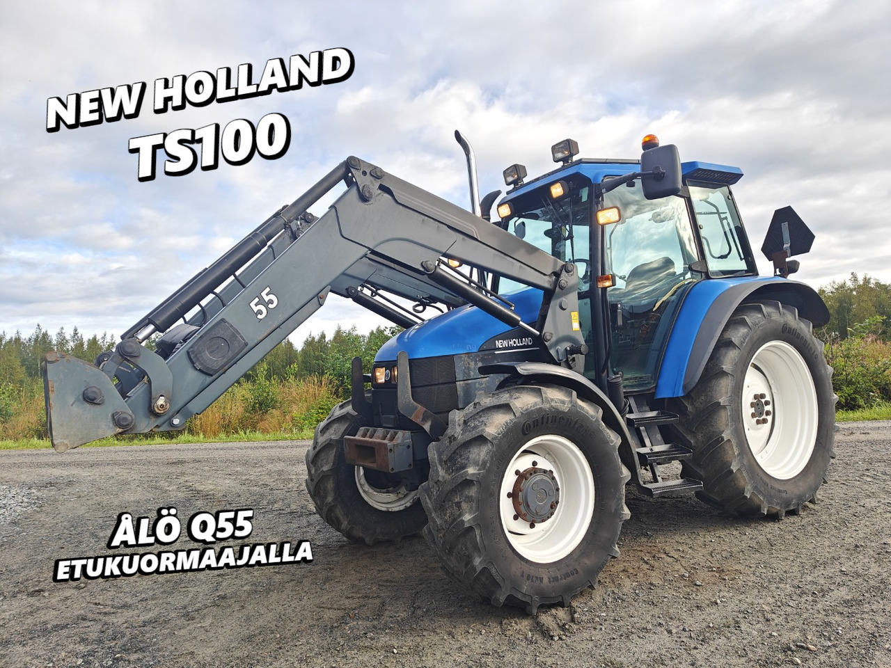 New Holland TS100, ES vaihteisto, ilmastointi, etukuormaaja Ålö Q55, katso video! - טרקטור חקלאי: תמונה 1 New Holland TS100, ES vaihteisto, ilmastointi, etukuormaaja Ålö Q55, katso video! - טרקטור חקלאי: תמונה 1