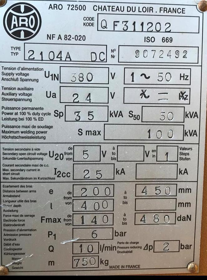 Punktschweißmaschine ARO - ציוד ריתוך: תמונה 3 Punktschweißmaschine ARO - ציוד ריתוך: תמונה 3