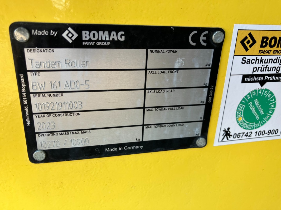BOMAG DE BW 161 ADO-5 STage V/Tier 4f - רולר כביש: תמונה 2 BOMAG DE BW 161 ADO-5 STage V/Tier 4f - רולר כביש: תמונה 2