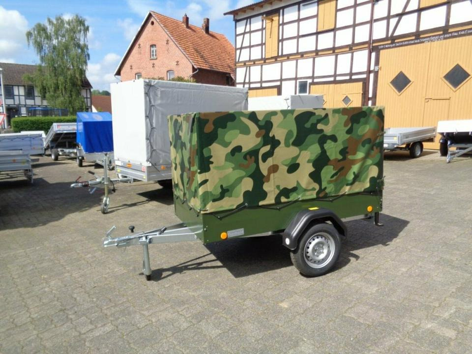 TPV PKW-Anhänger Plane und Spriegel 750 kg, Camouflage - קרון נגרר למכונית: תמונה 1 TPV PKW-Anhänger Plane und Spriegel 750 kg, Camouflage - קרון נגרר למכונית: תמונה 1