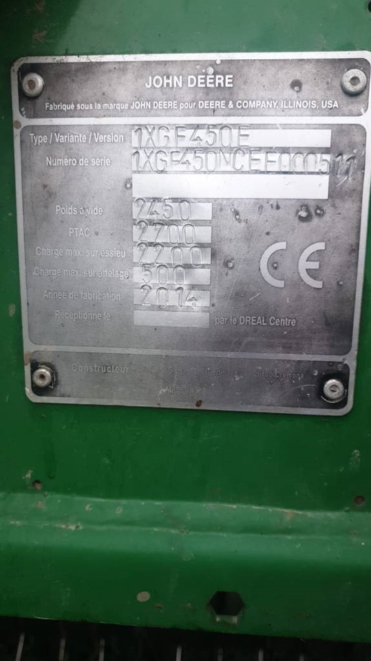 John Deere F 450  - מכונת צרור עגולה: תמונה 4 John Deere F 450  - מכונת צרור עגולה: תמונה 4