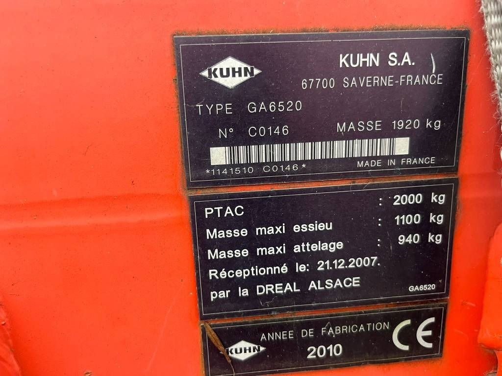 Kuhn 6520 - גורף/ מגרפה: תמונה 2 Kuhn 6520 - גורף/ מגרפה: תמונה 2