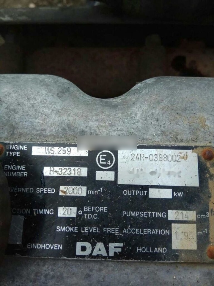 DAF ATI WS259 E2 DAF - מנוע עבור משאית: תמונה 5 DAF ATI WS259 E2 DAF - מנוע עבור משאית: תמונה 5
