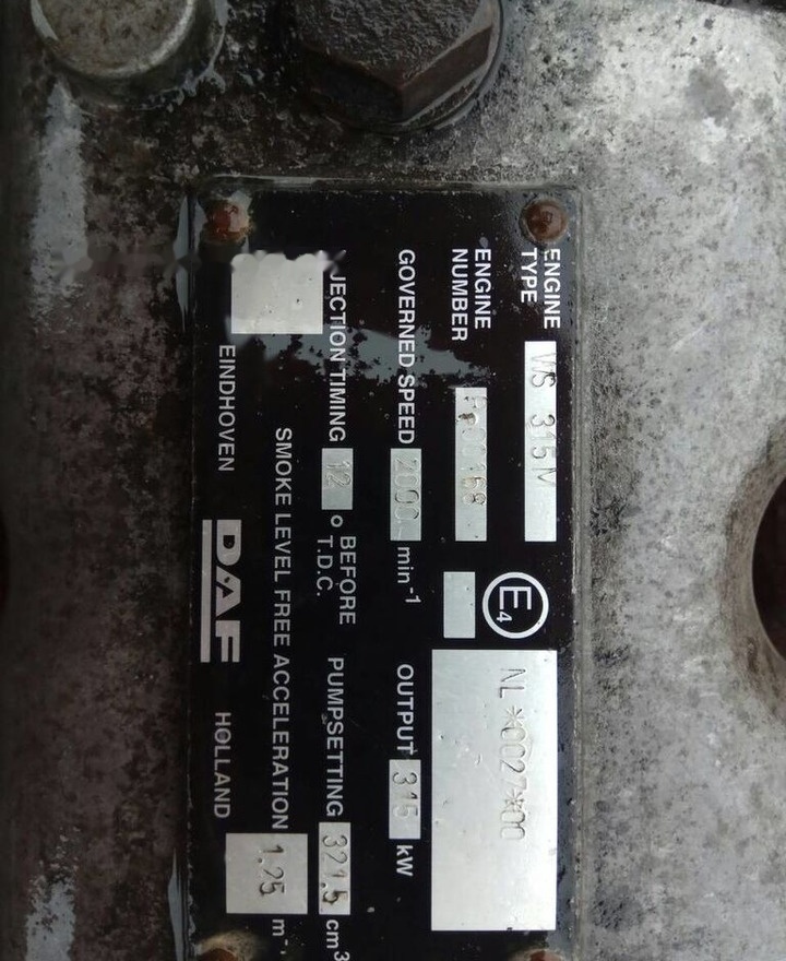DAF ATI WS315M DAF 95 - מנוע עבור משאית: תמונה 4 DAF ATI WS315M DAF 95 - מנוע עבור משאית: תמונה 4