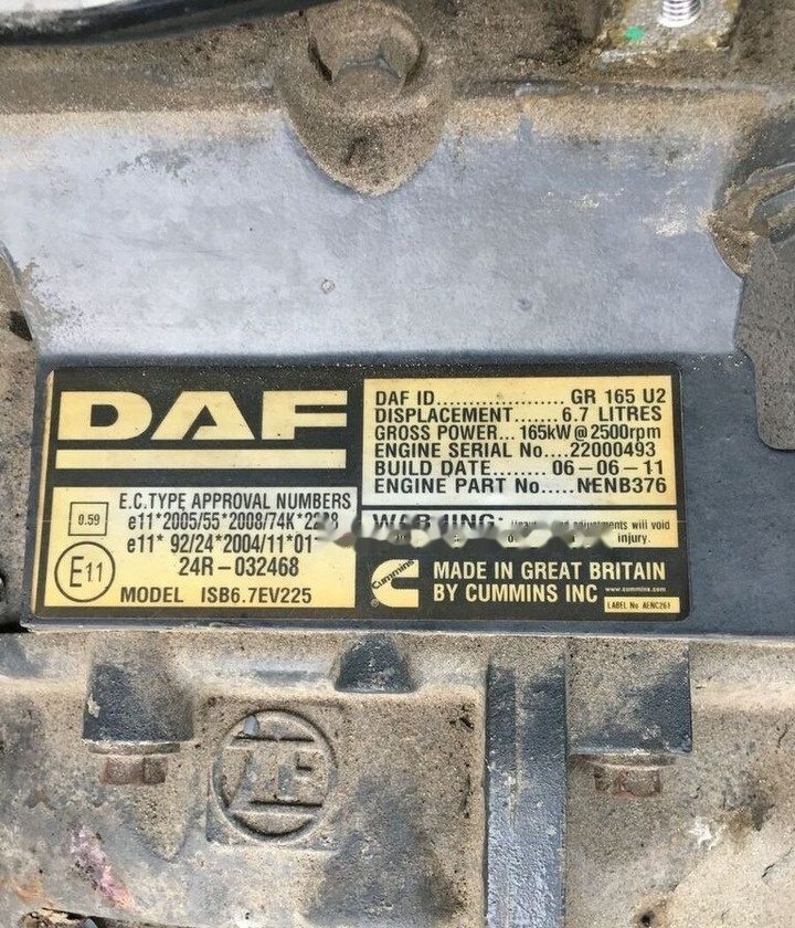 DAF GR165 U2 DAF Lf45 - מנוע עבור משאית: תמונה 1 DAF GR165 U2 DAF Lf45 - מנוע עבור משאית: תמונה 1
