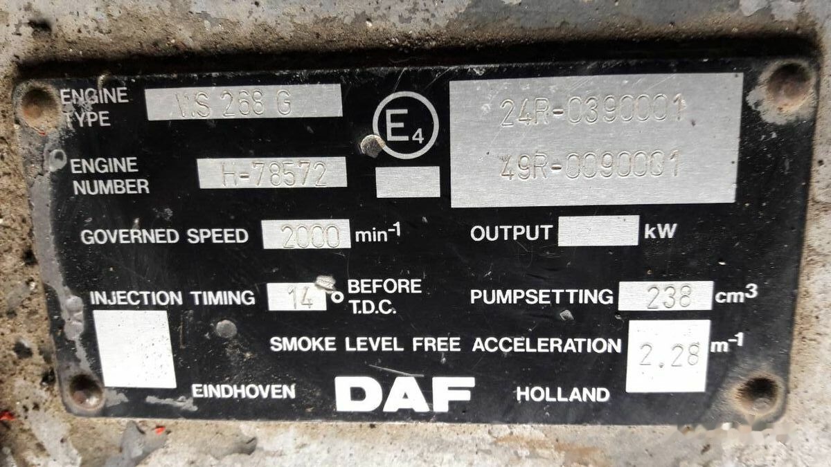 DAF WS268G DAF 95 85 - מנוע עבור משאית: תמונה 1 DAF WS268G DAF 95 85 - מנוע עבור משאית: תמונה 1