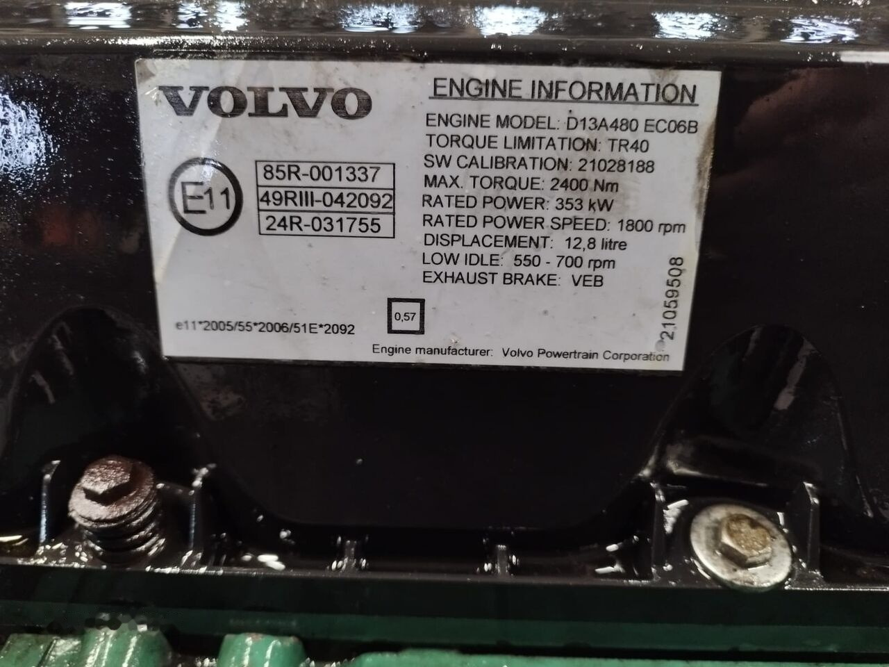 Volvo 480 E3 D13A Volvo FH13 FM13 - מנוע עבור משאית: תמונה 3 Volvo 480 E3 D13A Volvo FH13 FM13 - מנוע עבור משאית: תמונה 3