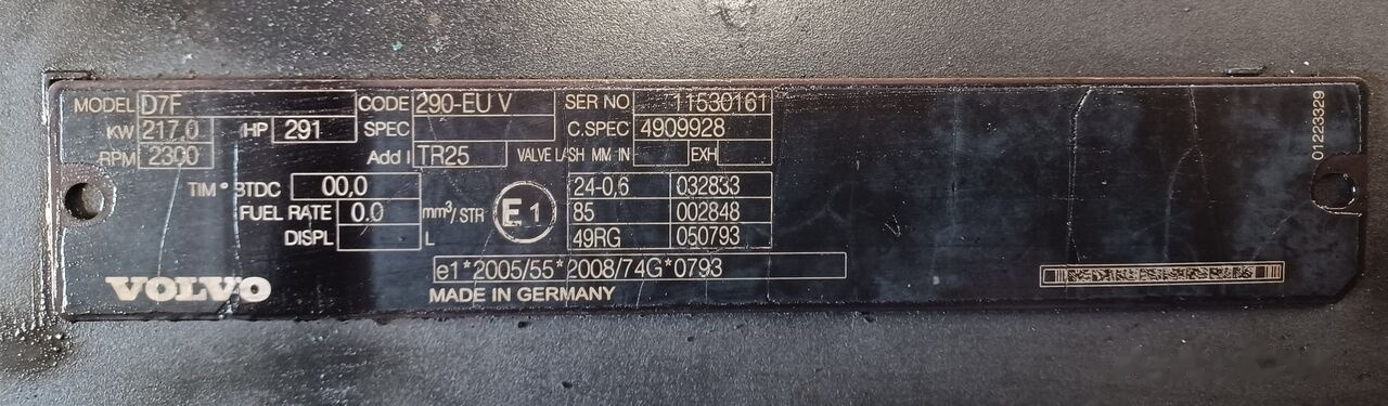 Volvo D7F 290 E5 Volvo FL - מנוע עבור משאית: תמונה 5 Volvo D7F 290 E5 Volvo FL - מנוע עבור משאית: תמונה 5