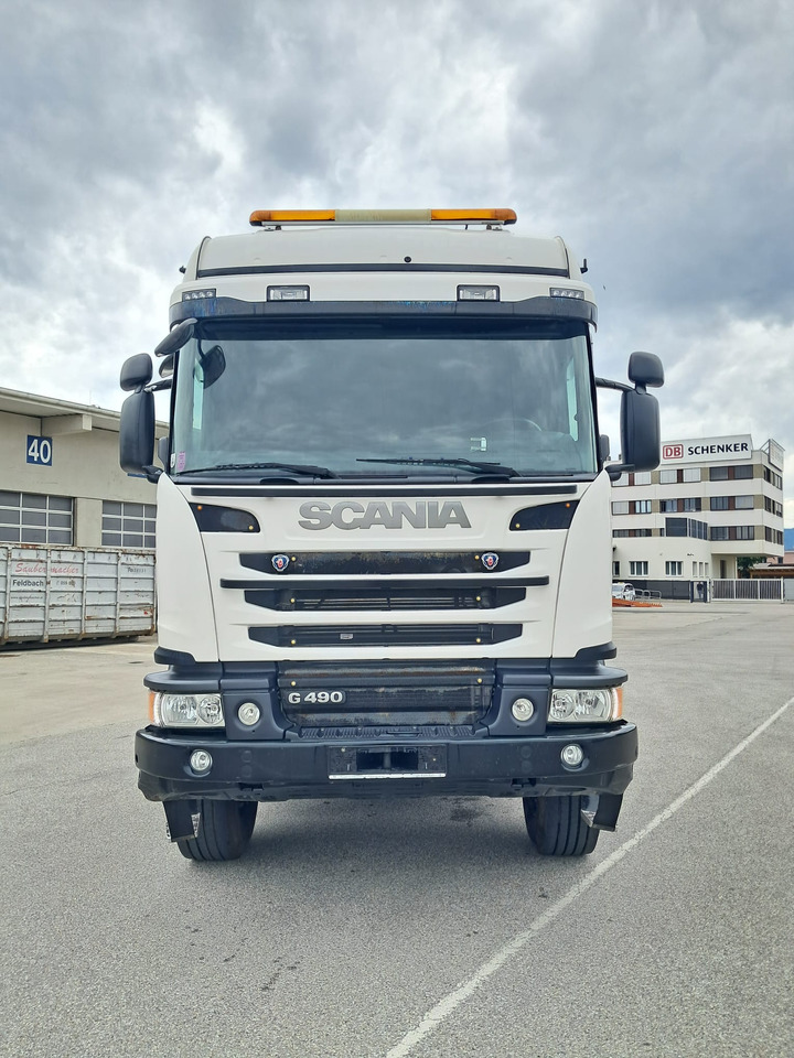 משאית עץ, משאית מנוף SCANIA G 490 6x6 Blatt-Blatt | Klima | Schaltgetriebe | Euro 6 | Penz-Kran 12Z |: תמונה 14
