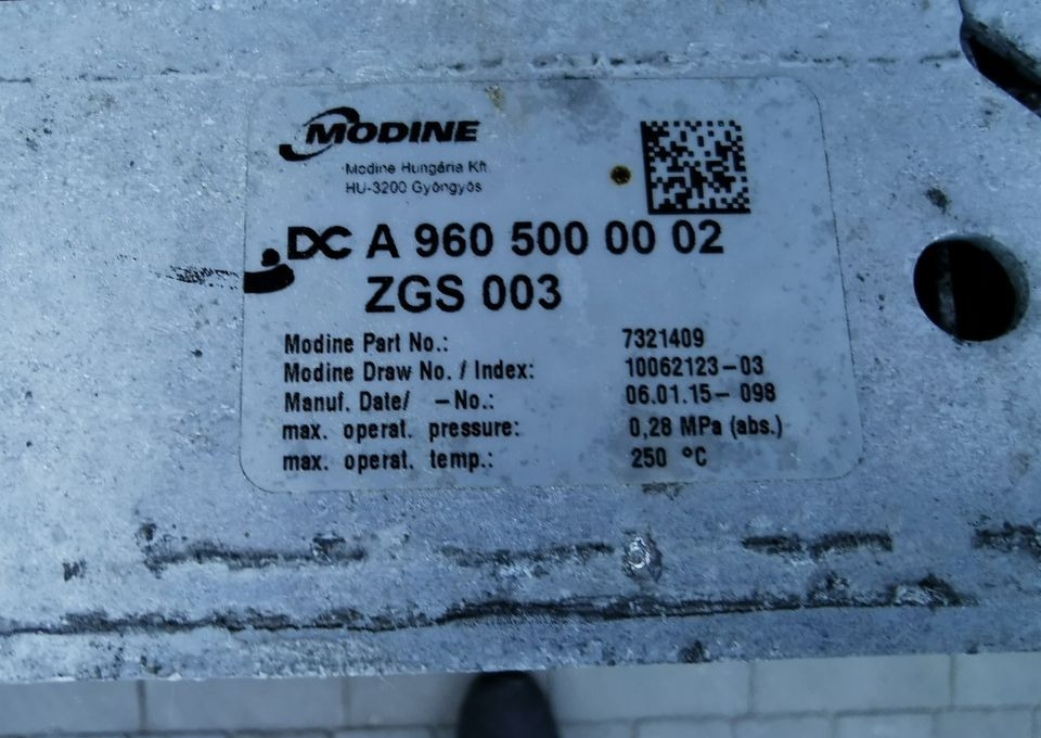 INTERCOOLER MERCREES ACTROS MP4 A9605000002 - מקרר פנימי: תמונה 3 INTERCOOLER MERCREES ACTROS MP4 A9605000002 - מקרר פנימי: תמונה 3