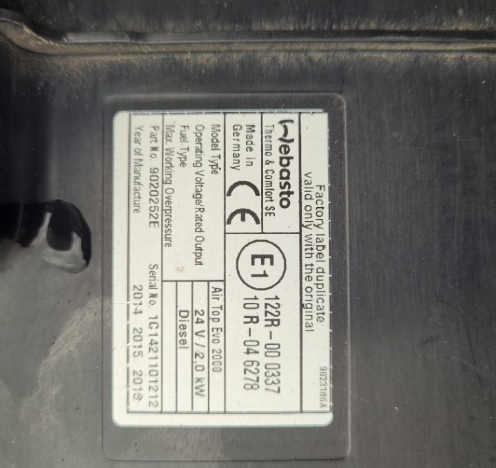 WEBASTO RENAULT RANGE T ORYGINAL - חימום/ אוורור עבור משאית: תמונה 2 WEBASTO RENAULT RANGE T ORYGINAL - חימום/ אוורור עבור משאית: תמונה 2