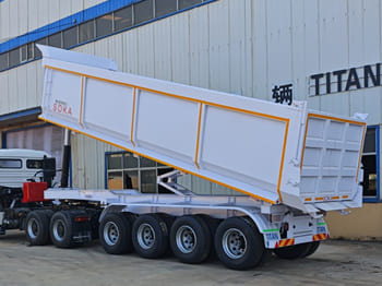 TITAN 4 Axle Container Hydraulic Dump Trailer for Sale in Zambia - סמיטריילר עם מזהיר: תמונה 5 TITAN 4 Axle Container Hydraulic Dump Trailer for Sale in Zambia - סמיטריילר עם מזהיר: תמונה 5