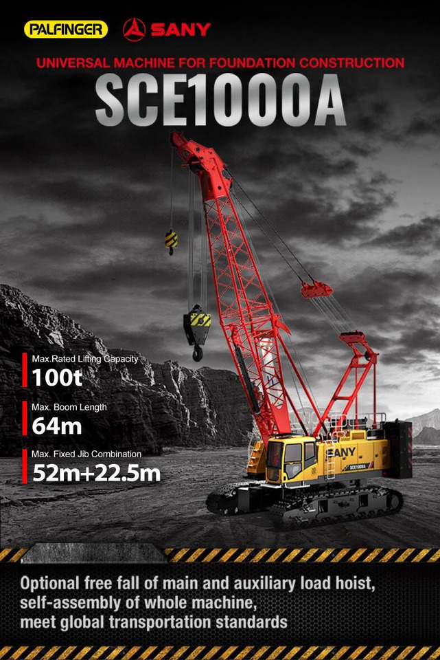 Palfinger SANY SCE1000A - עגורן זוחל: תמונה 1 Palfinger SANY SCE1000A - עגורן זוחל: תמונה 1