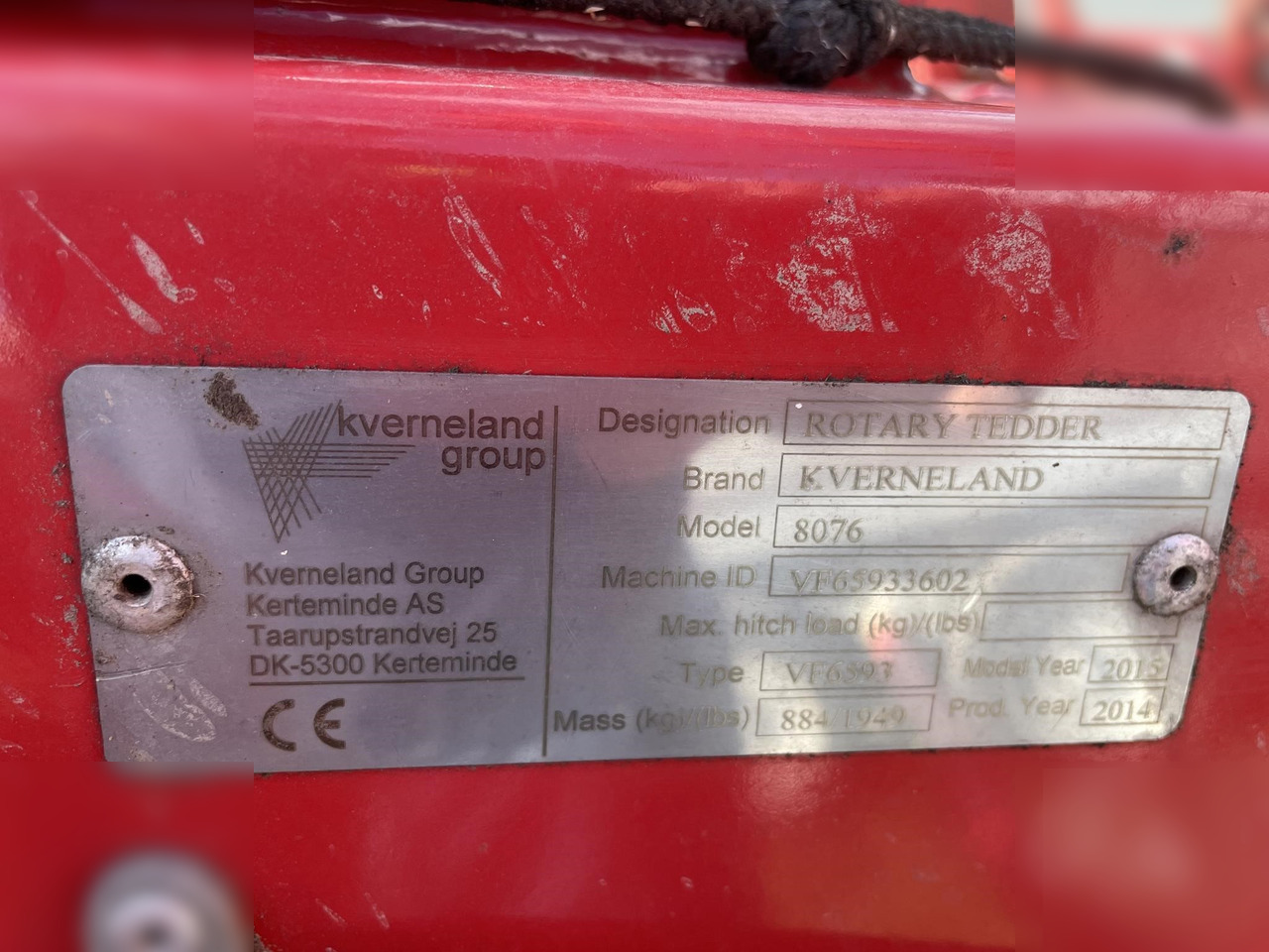 2015 KVERNELAND TAARUP 8076 - גורף/ מגרפה: תמונה 4 2015 KVERNELAND TAARUP 8076 - גורף/ מגרפה: תמונה 4