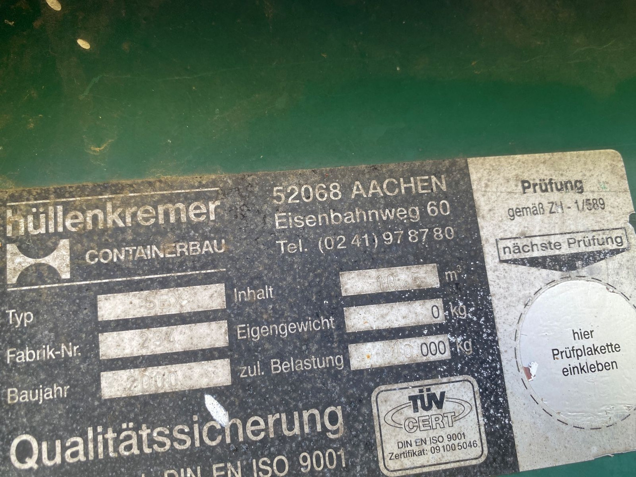 Hüllenkremer 10 cbm Stahlcontainer mit Deckel - מכולת גלגול: תמונה 5 Hüllenkremer 10 cbm Stahlcontainer mit Deckel - מכולת גלגול: תמונה 5