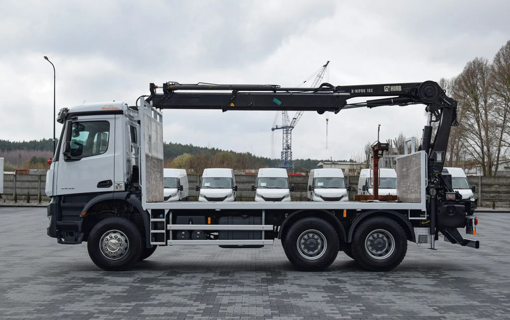 משאית צד נופל/ שטוחה, משאית מנוף Mercedes-Benz AROCS 2636 / 6x4 / HIAB X-HIPRO 192 E-3 / WYSUW x3 / ROTATOR / STEROWANIE RADIOWE / UDT / PODPORY HYDRAULICZNE / AUTOMAT / KAMERA COFANIA / NISKI PRZEBIEG / SPROWADZONY: תמונה 8