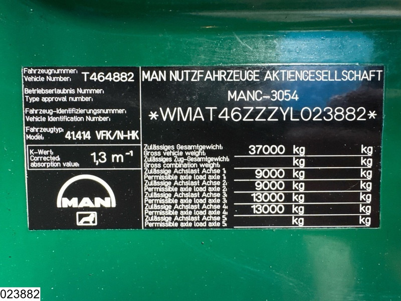 מזהיר MAN 37 414 8x4, EURO 2, Manual, Leaf suspension: תמונה 7
