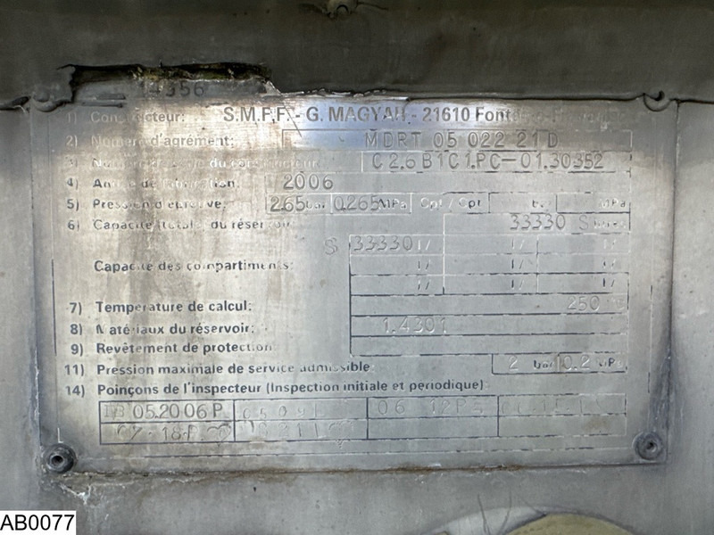 Magyar Bitum 33330 Litres, 1 Compartment - סמיטריילר מכל: תמונה 5 Magyar Bitum 33330 Litres, 1 Compartment - סמיטריילר מכל: תמונה 5