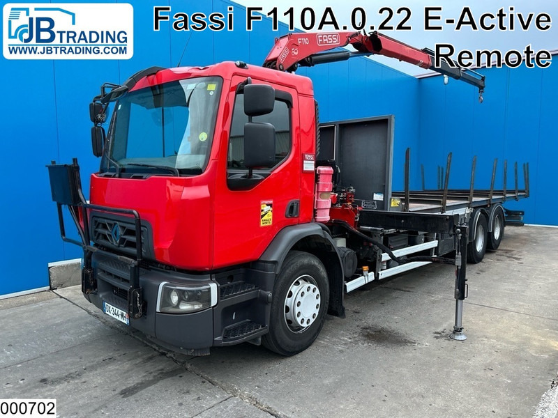 Renault D 26 320 6x2, EURO 6, Fassi, Remote - משאית צד נופל/ שטוחה, משאית מנוף: תמונה 1 Renault D 26 320 6x2, EURO 6, Fassi, Remote - משאית צד נופל/ שטוחה, משאית מנוף: תמונה 1