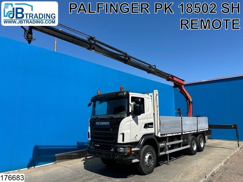 Scania G 440 6X4, EURO 6, Retarder, Palfinger - משאית צד נופל/ שטוחה, משאית מנוף: תמונה 1 Scania G 440 6X4, EURO 6, Retarder, Palfinger - משאית צד נופל/ שטוחה, משאית מנוף: תמונה 1