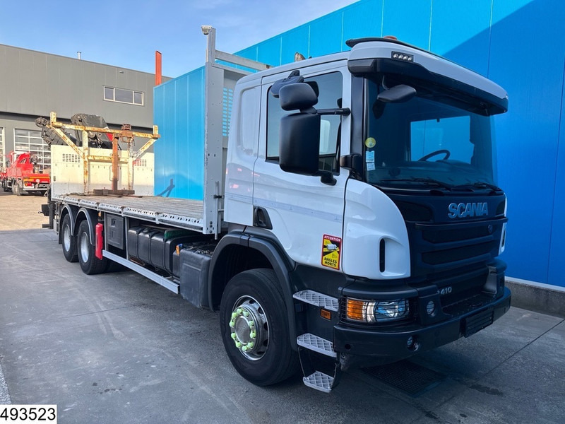 משאית צד נופל/ שטוחה, משאית מנוף Scania P 410 6x4, EURO 6, Hiab, Remote, Retarder: תמונה 14