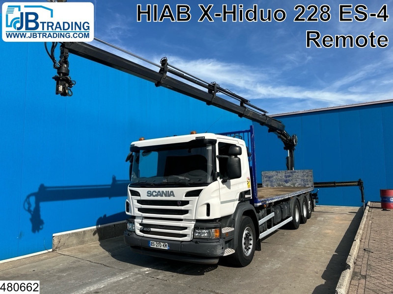 Scania P 410 8x4, EURO 6, HIAB, Remote, Steeringaxle - משאית צד נופל/ שטוחה, משאית מנוף: תמונה 1 Scania P 410 8x4, EURO 6, HIAB, Remote, Steeringaxle - משאית צד נופל/ שטוחה, משאית מנוף: תמונה 1
